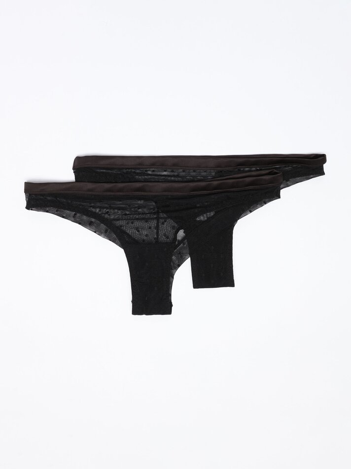 Conjunto de 2 tangas de tule - Pretas