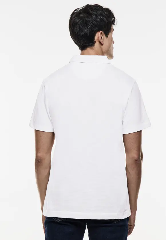 Slub Jersey Poloshirt - White