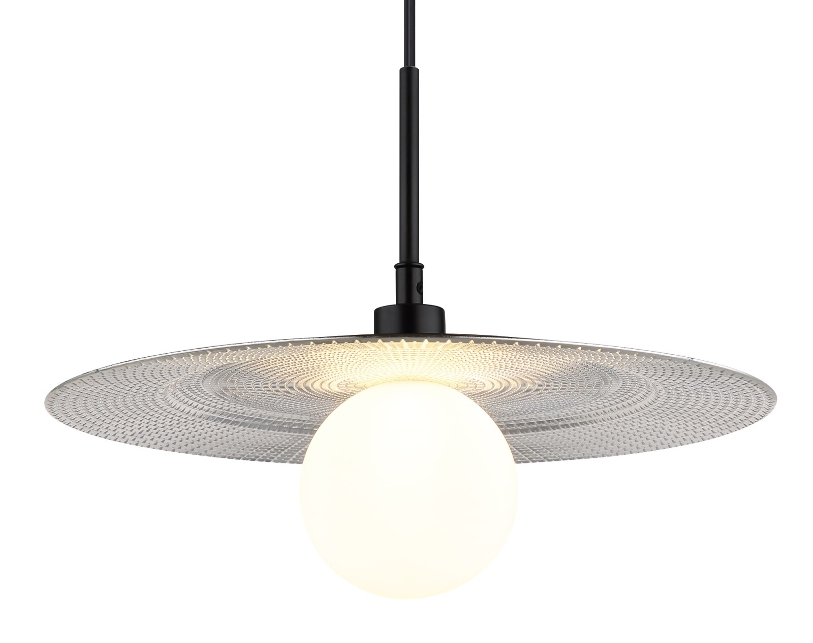 Hängeleuchte - silber - schwarz matt - 120 cm