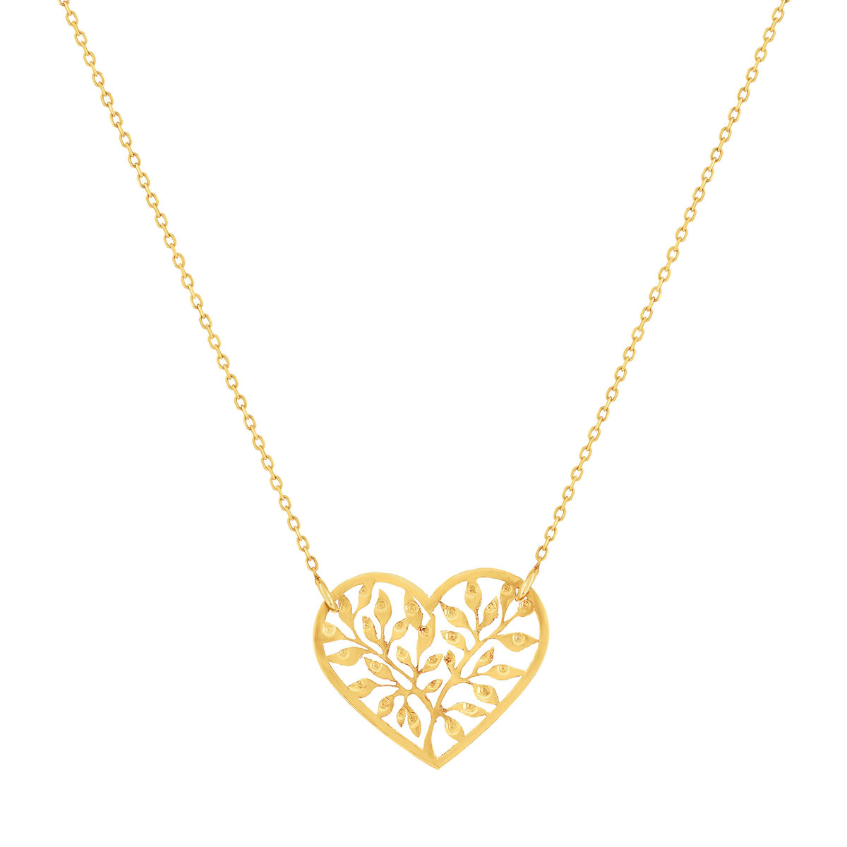 Collier or 375 jaune coeur 44,5 cm