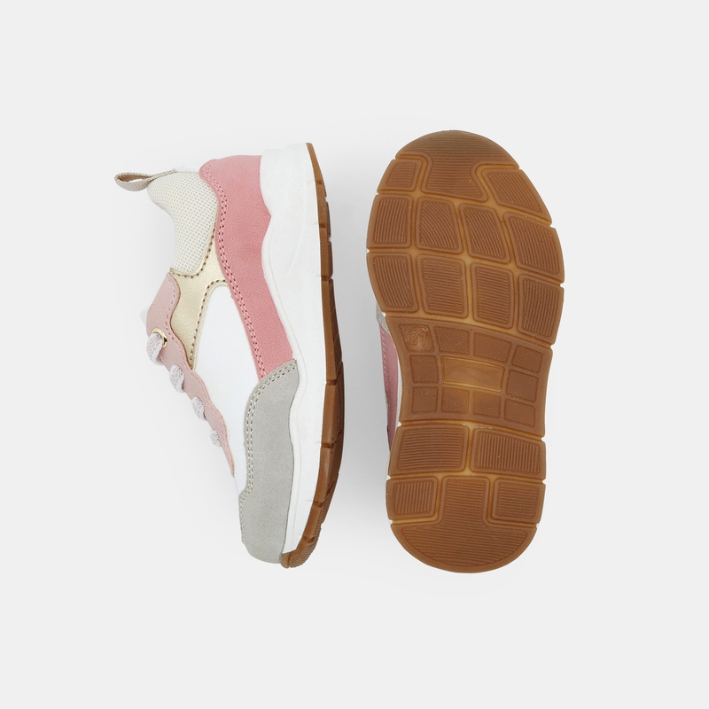 Baskets running beige bébé fille