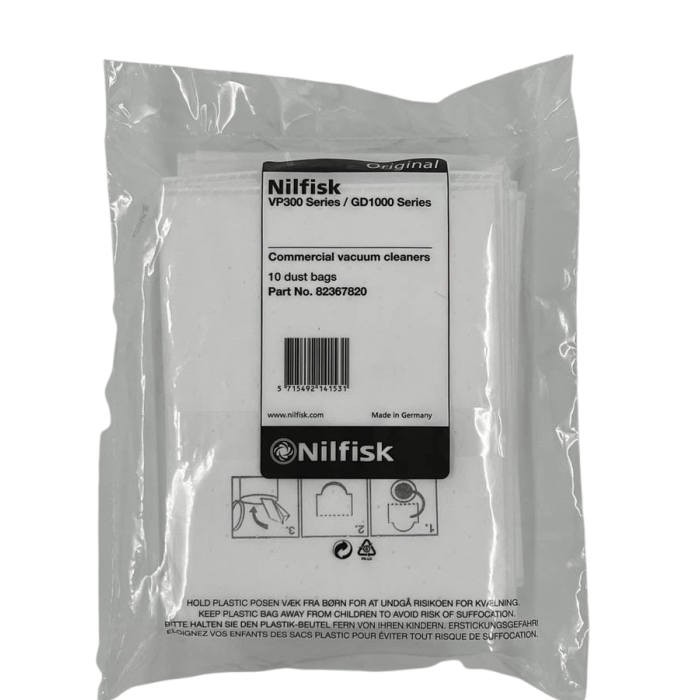 Nilfisk Stofzuigerzakken 10L - 10 stuks (5715492141531)
