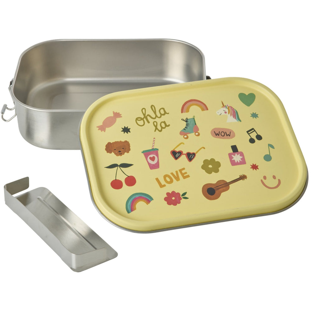 Køb Rice Unicorn Love Print Rustfrit Stål Madkasse Med bevægelig Opdeler Large 1400 Ml