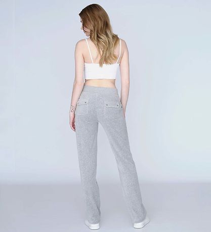Juicy Couture Velours Hosen - Silbermeliert