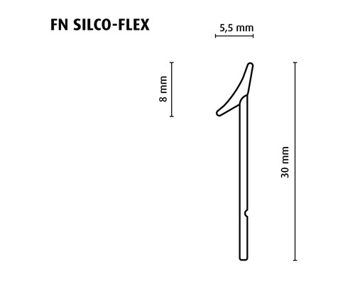 Silco-flex aluminium grijs afdichtingsprofiel, lengte: 4200 mm