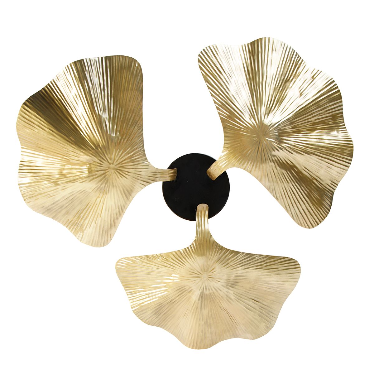 Oosterse plafondlamp messing met zwart 3-lichts - Louka