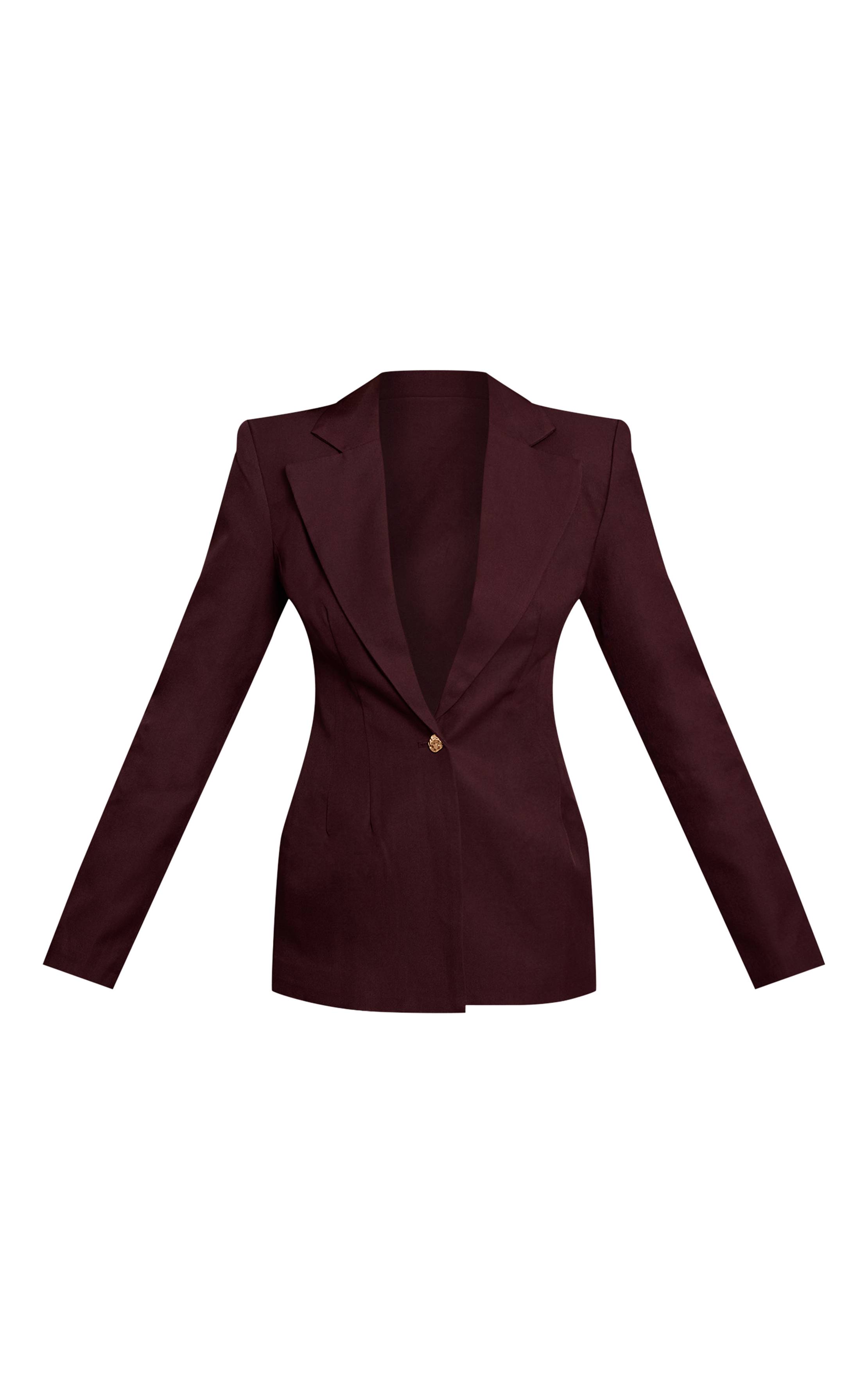 Prune Blazer Cintré À La Taille Prune