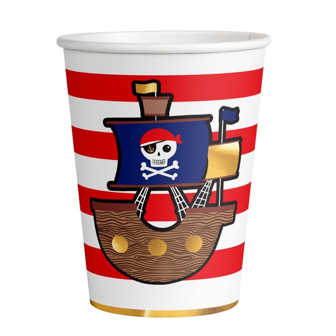 8 Partybecher - Piraten - ca. 250 ml