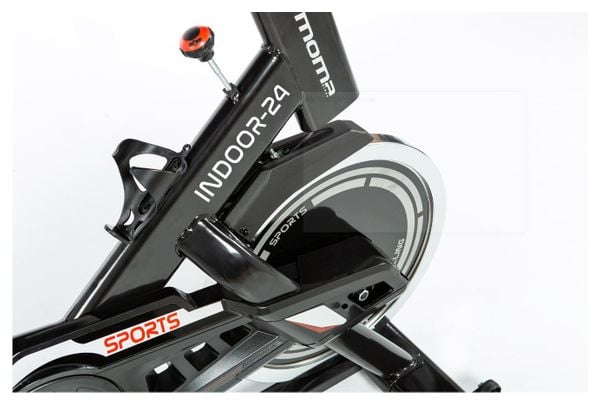 Moma Bikes Vélo d'appartement INDOOR-24 avec Volant d'inertie de 24kg  Ecran LCD  4 capteurs cardiaques intégrés au guidon  selle ergonomique