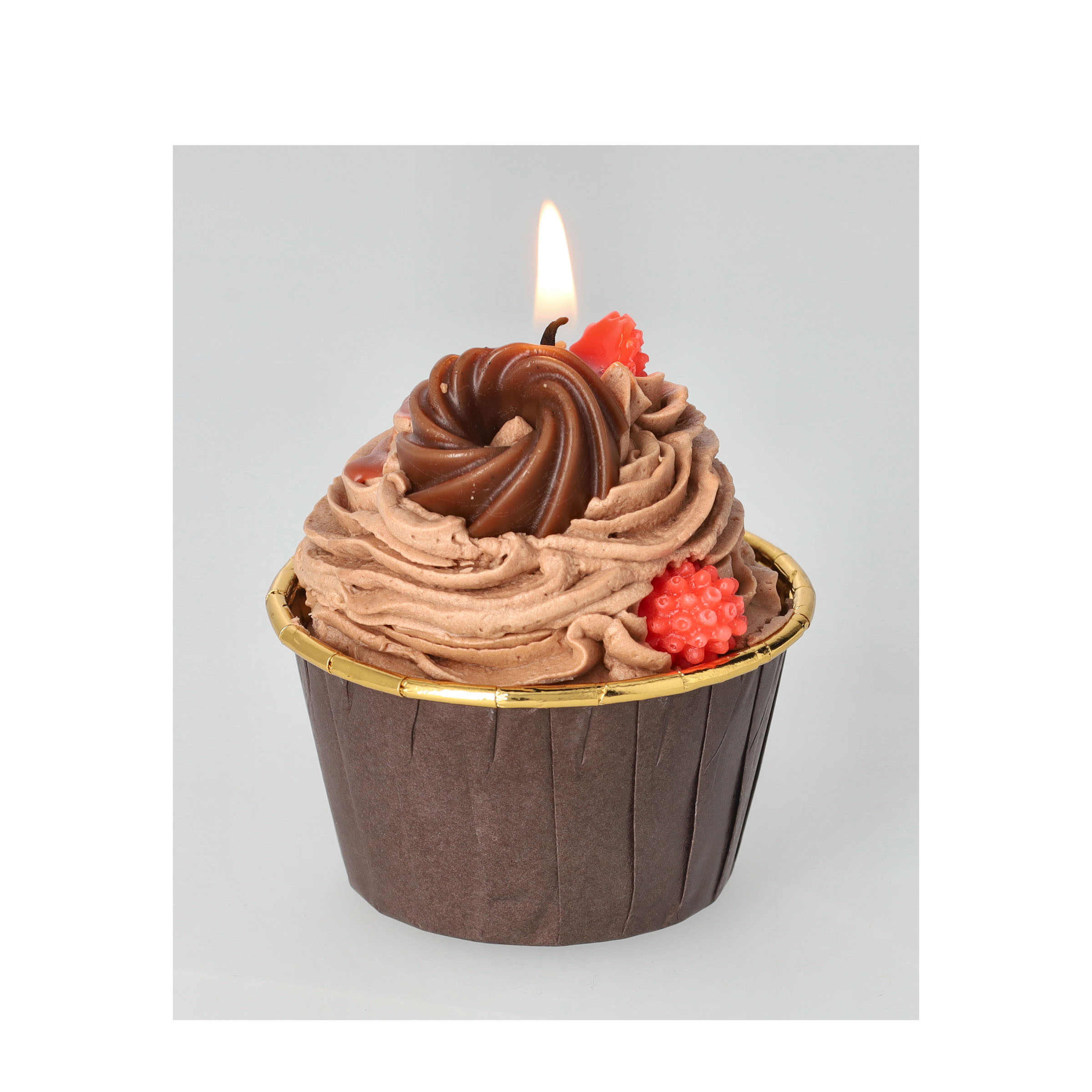 (8x7cm) Handmade Duft Kerze Aromatherapie Home Deko Cupcake Sojawachs Kerze - Braun