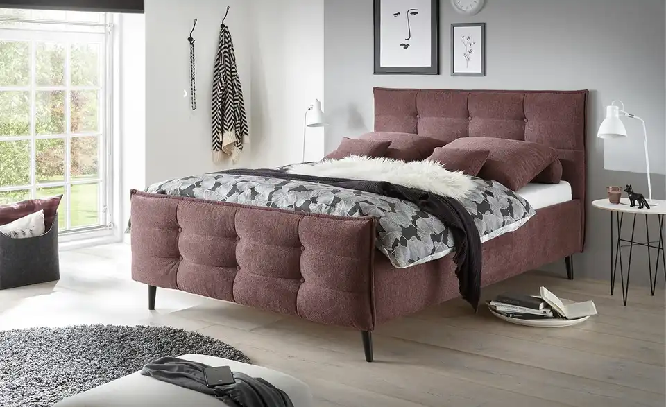 Polsterbettgestell Mario B Mauve 180 cm