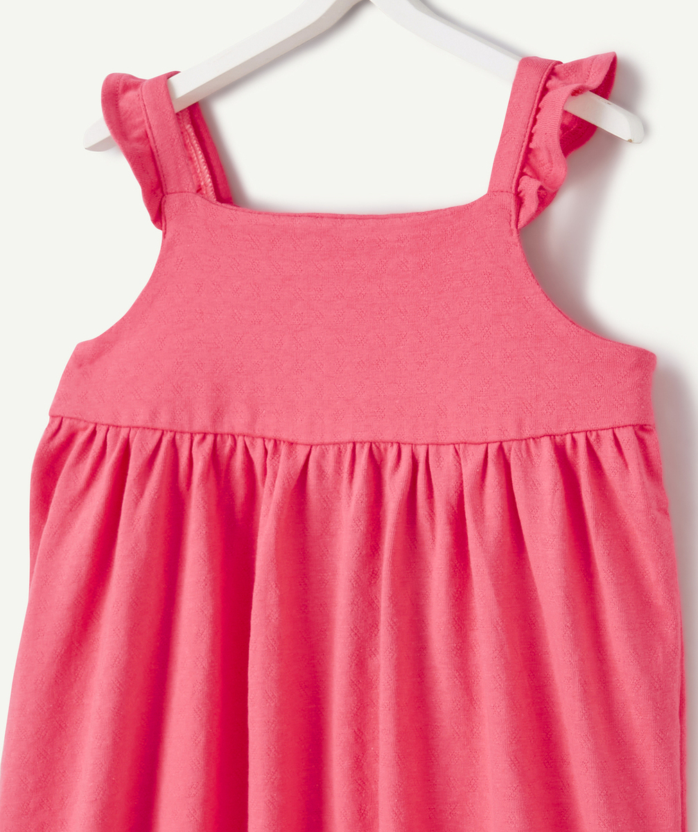 ROBE BÉBÉ FILLE ROSE EN COTON BIO