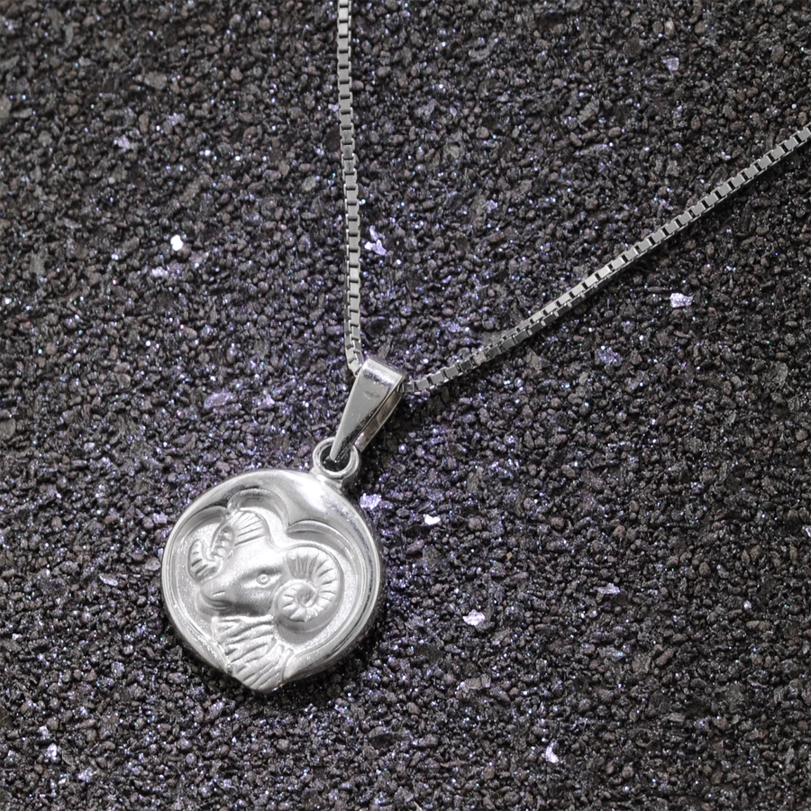 trendor Widder Sternzeichen mit Halskette 925 Silber Ø 15 mm silver