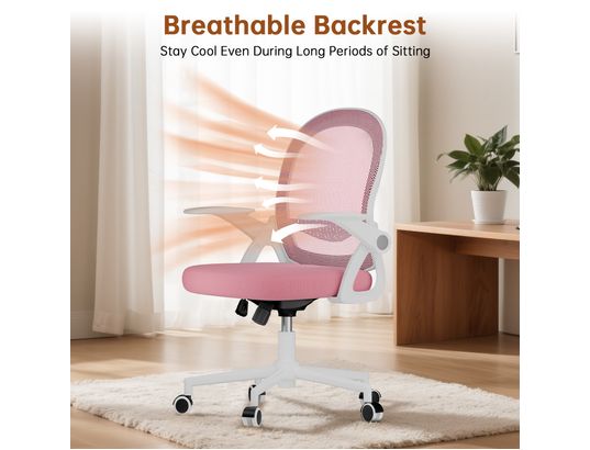 RATTANTREE - Chaise de bureau maille dossier moyen rose