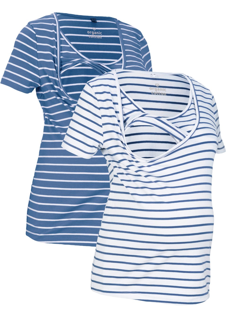 Lot de 2 T-shirts de grossesse avec fonction allaitement en coton