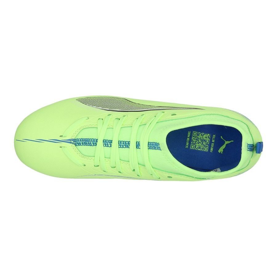 PUMA Ultra 5 Match MG Lights Out - Fizzy Apple/Blanc/Bleu Enfant