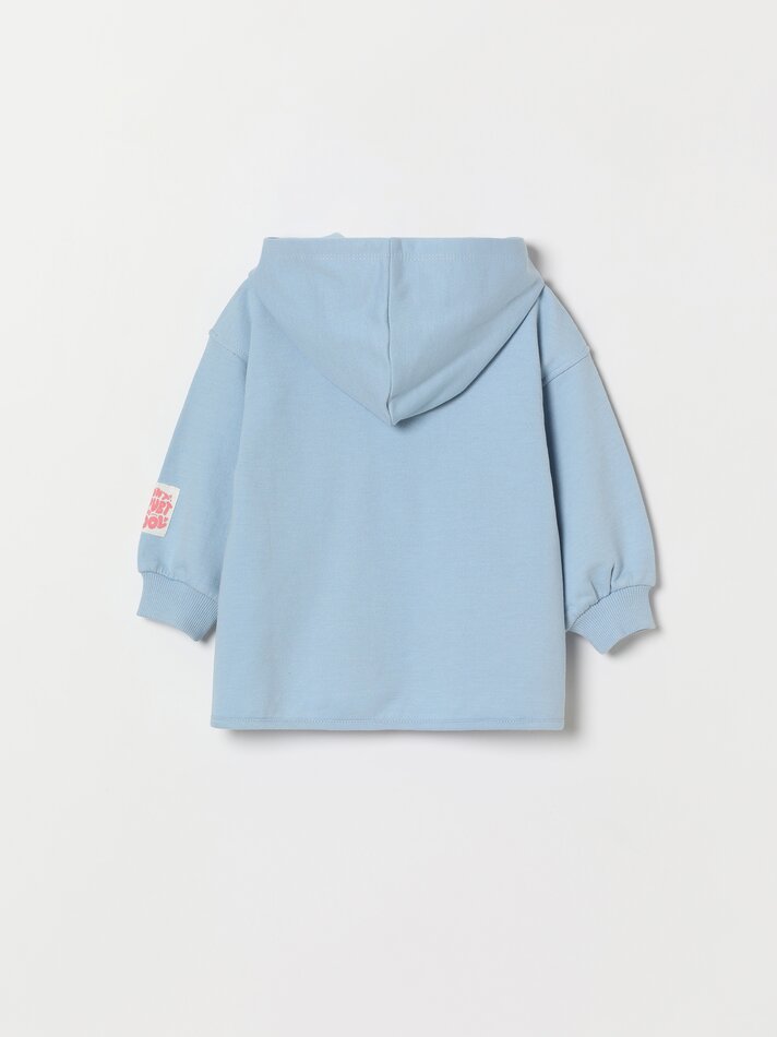 Conjunto de agasalho de duas peças com jaqueta e calça - Azul Claro