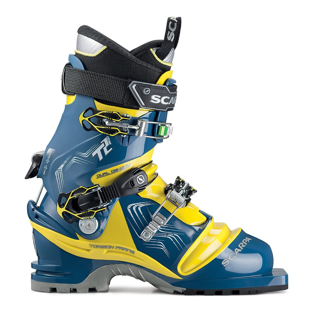 Scarpa T2 Eco 75mm Telemark Schuhe Herren true blue acid green