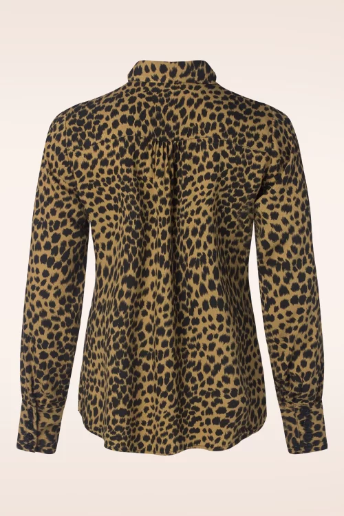 King Louie Ella Tigre blouse in goud bruin