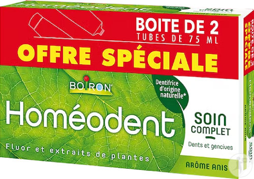 Boiron Homéodent Soin Complet Dents Et Gencives Arôme Anis Tubes 2x75ml