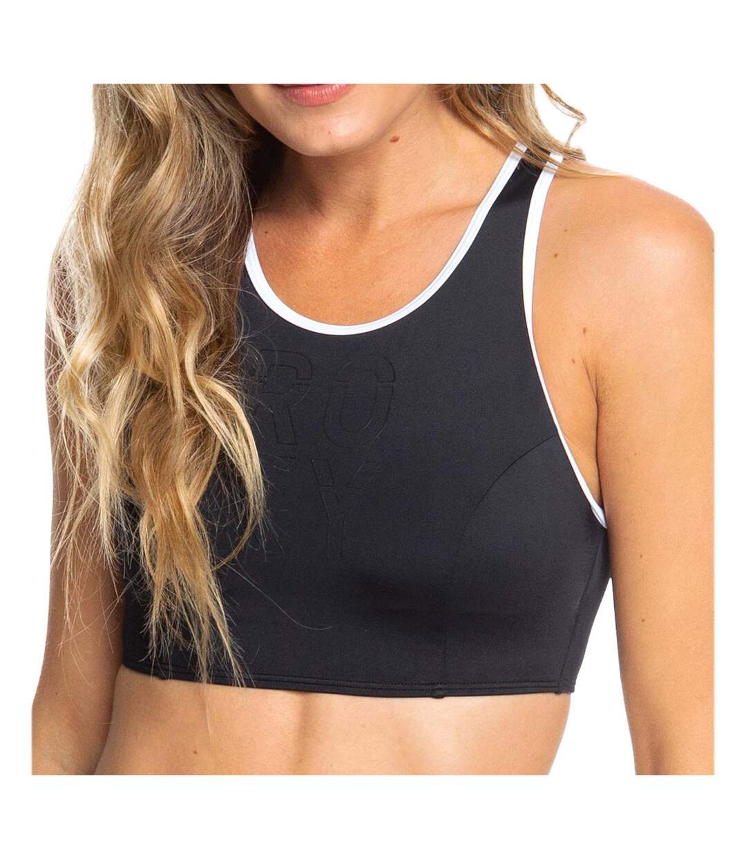 Haut De Bikini Noir/Blanc Femme Roxy Fitness 303974