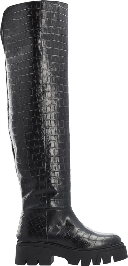 Bianco Kall Over Knee Boot #C Black croco