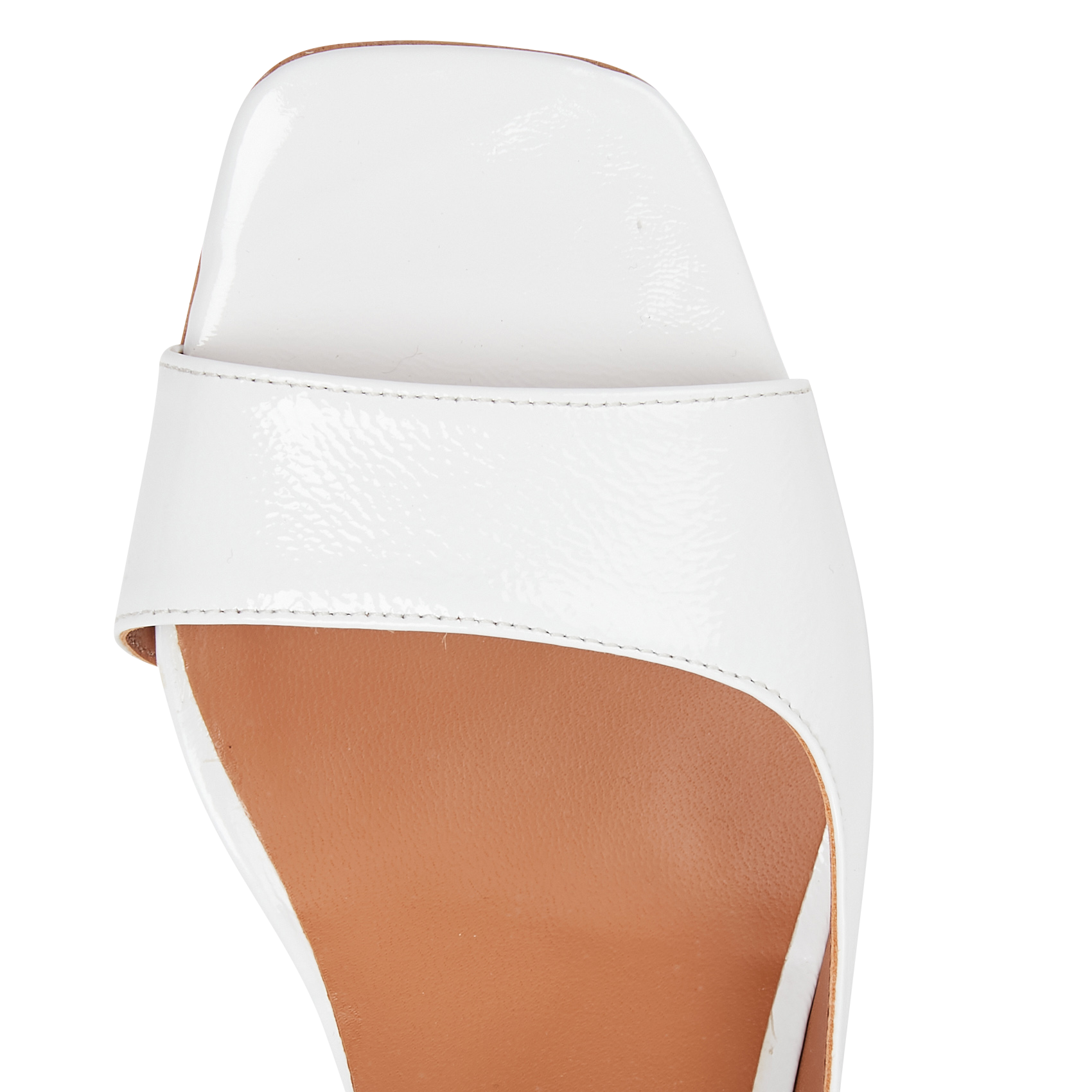 LEONDRE - Sandales à talons en cuir verni | Blanc