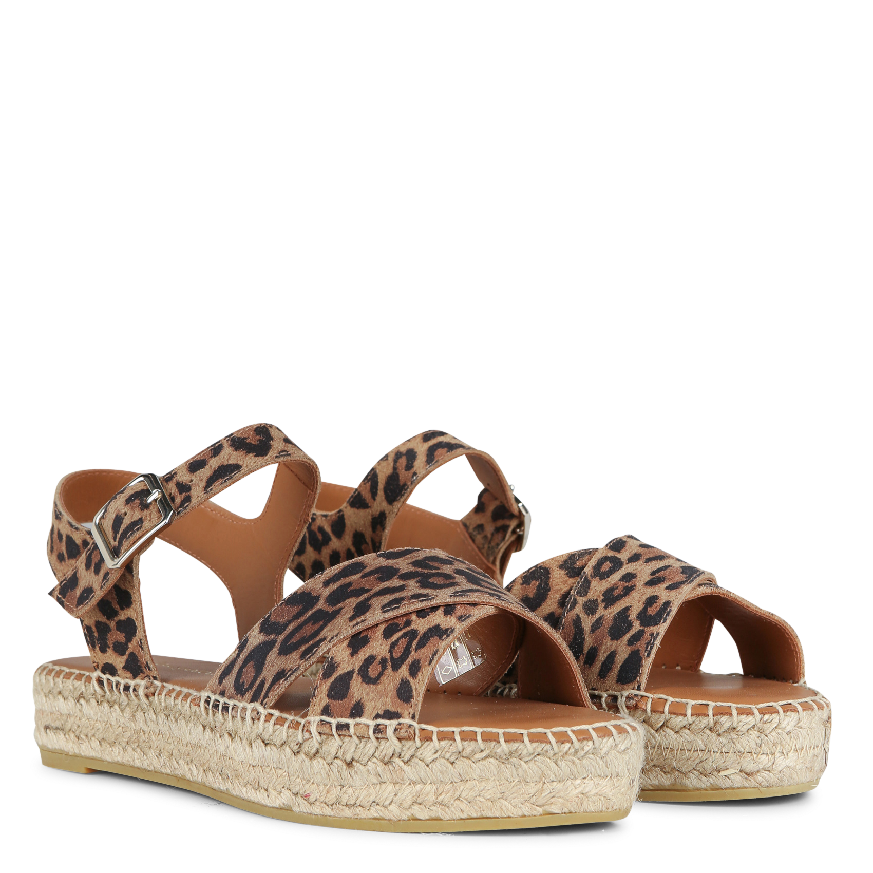 PIO - Sandales espadrilles imprimées en cuirvelours | Marron
