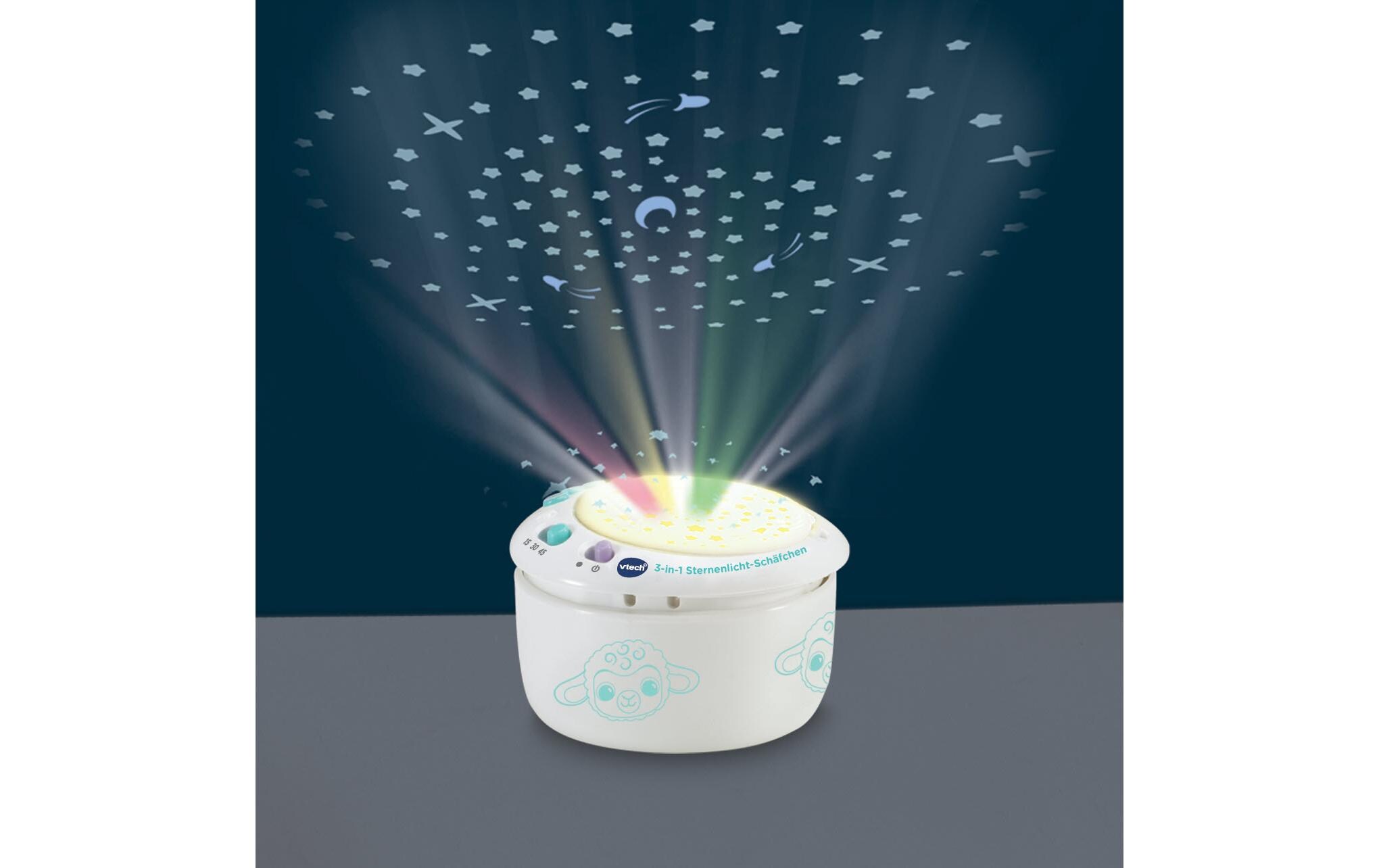 Nachtlicht 3-in-1 Sternenlicht-Schäfchen -DE-Babyspielzeug zum Schlummern und Spielen