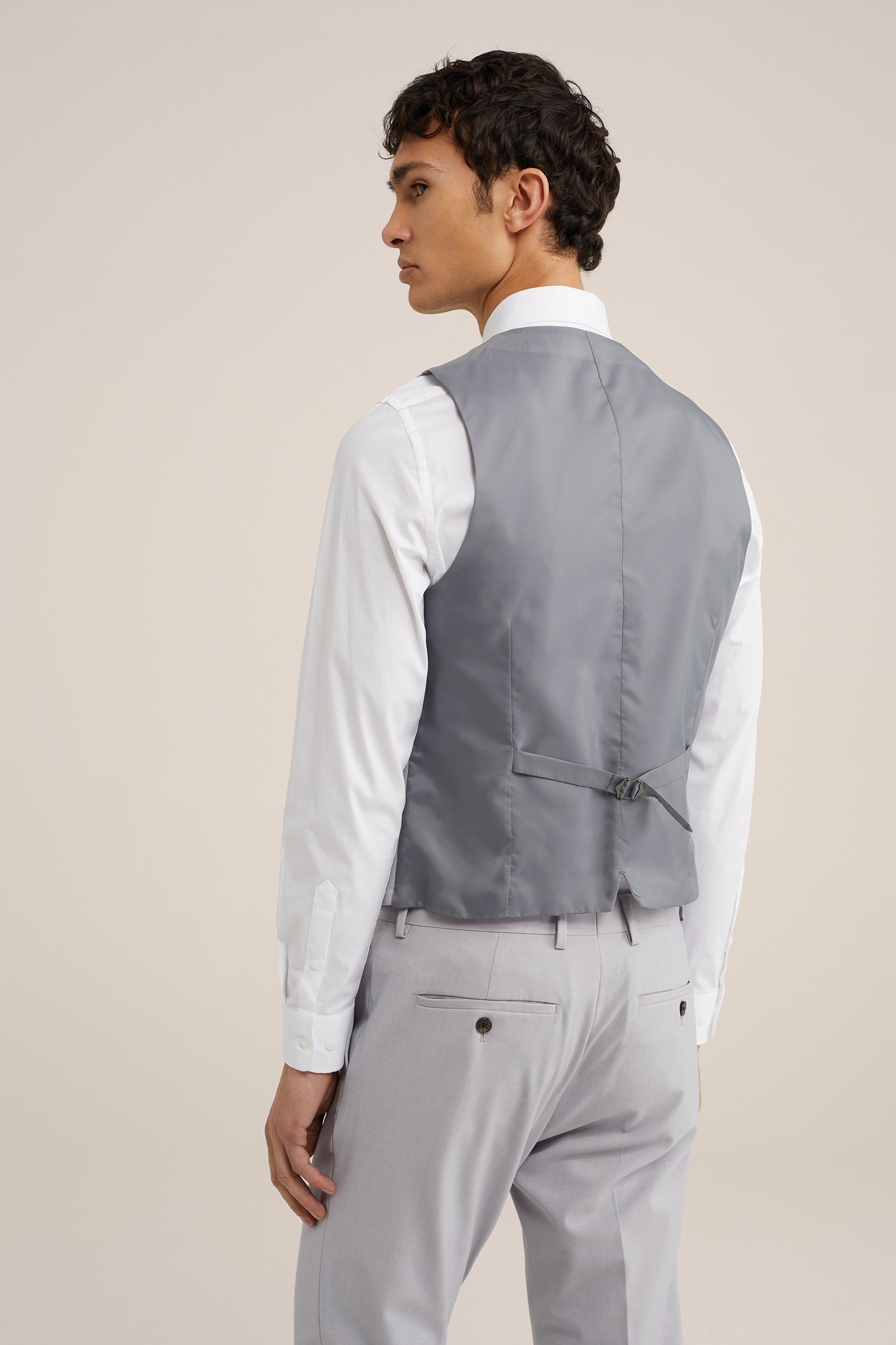 slim fit gilet met stretch Fundamentals Lichtgrijs