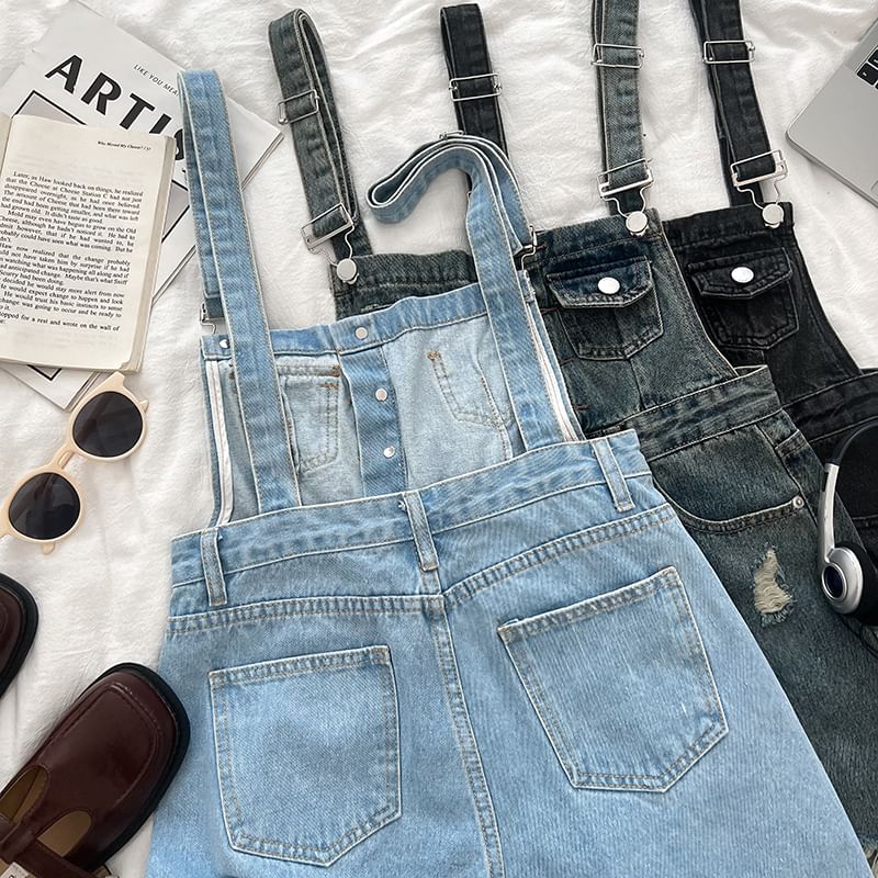 Babique - Versleten wijde denim romper