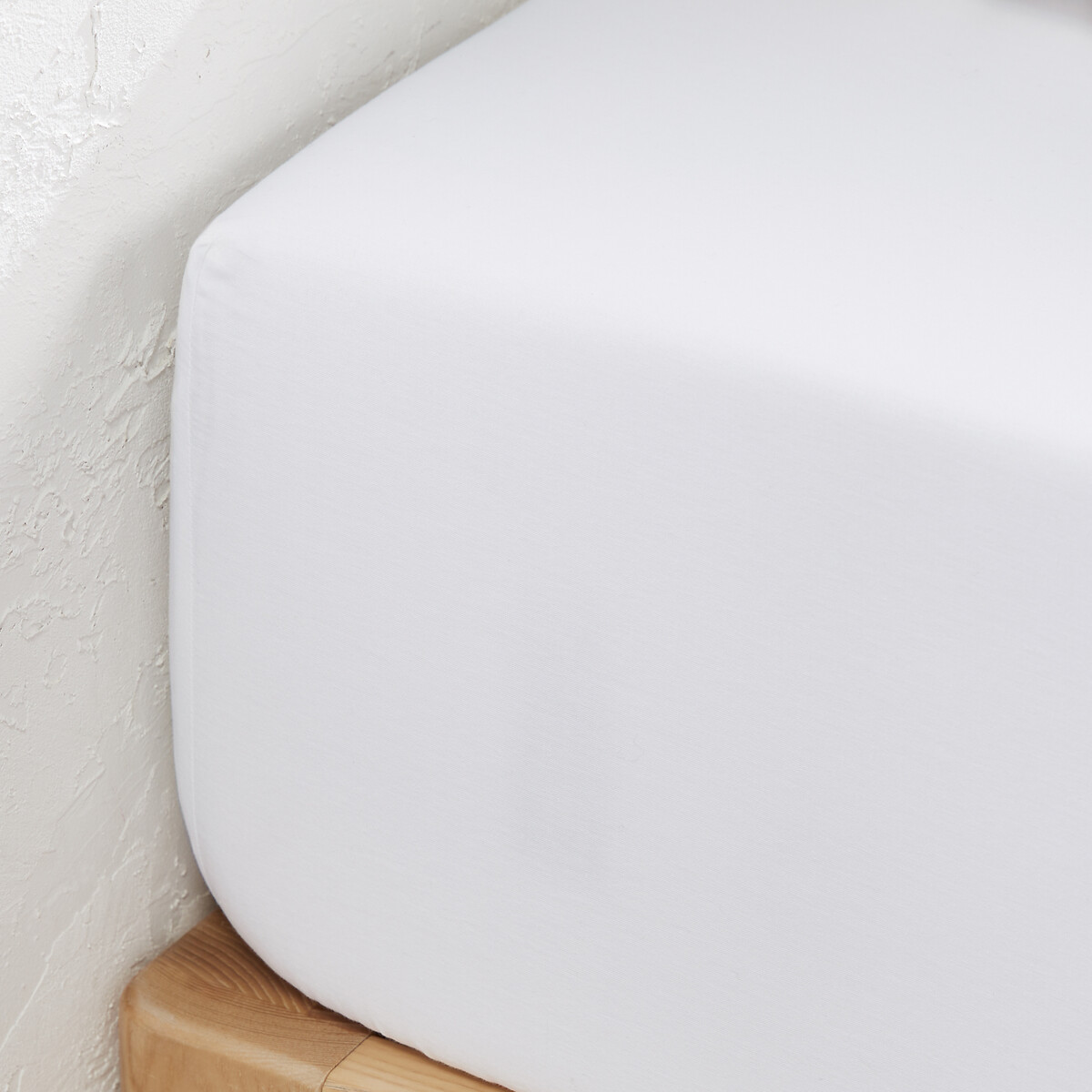 LA REDOUTE INTERIEURS<br>Lençol de baixo liso em algodão lavado, dobra de 25 cm, Mérida
