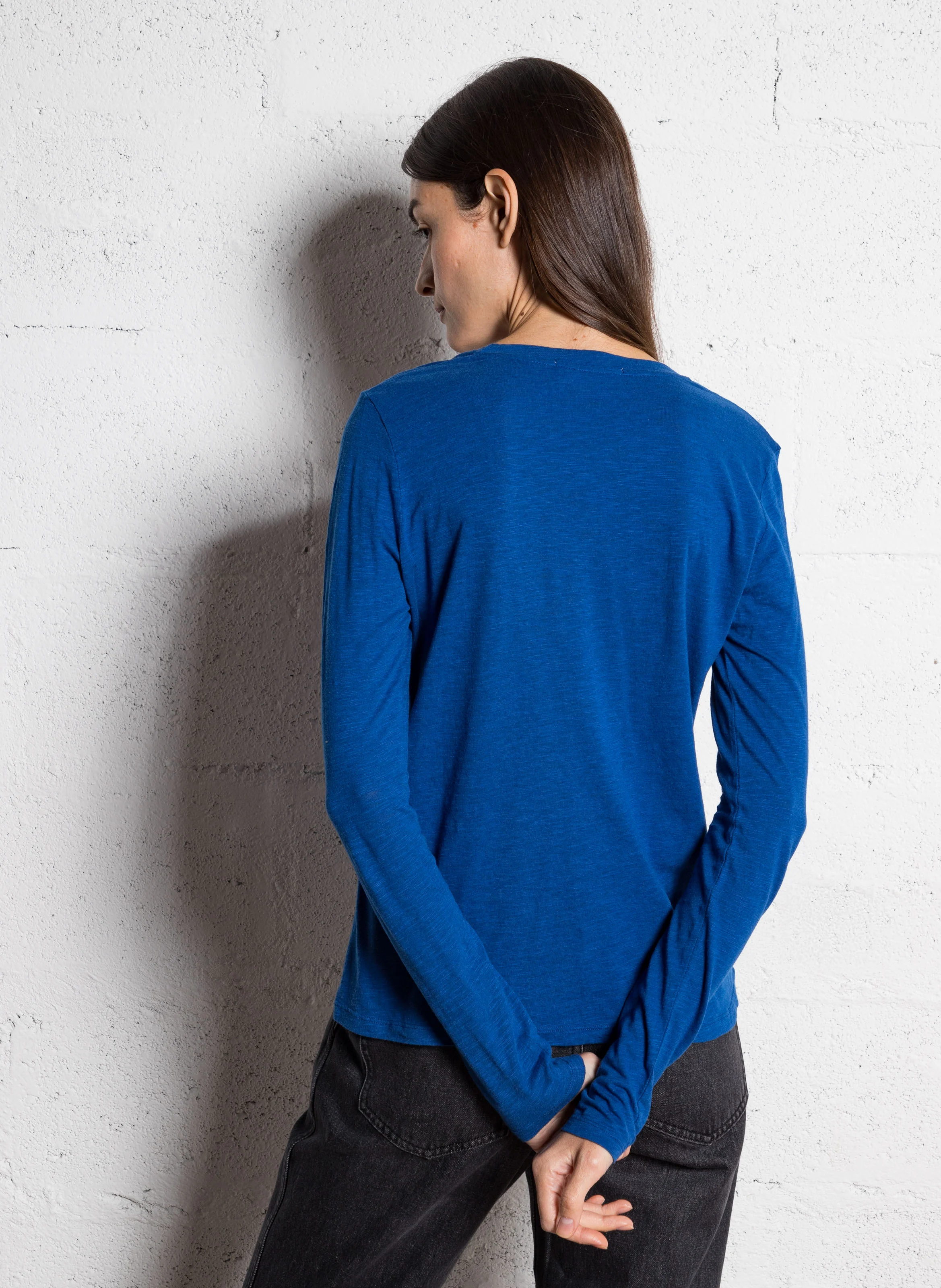 JACKSONVILLE - Tee-shirt col rond en coton mélangé | Bleu