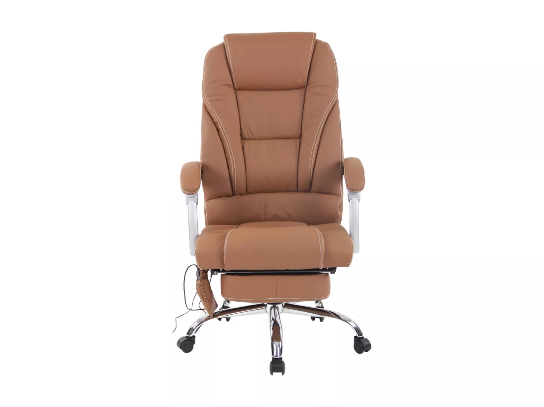 Chaise de bureau - Véritable cuir - Marron clair - Pacific