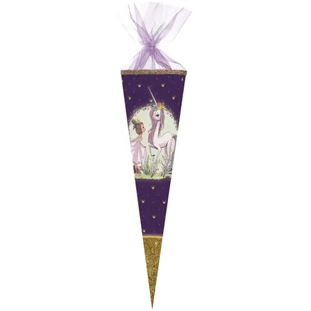 Nestler Schultüte Einhorn - Prinzessin mit Glitzer, rund, 70 cm