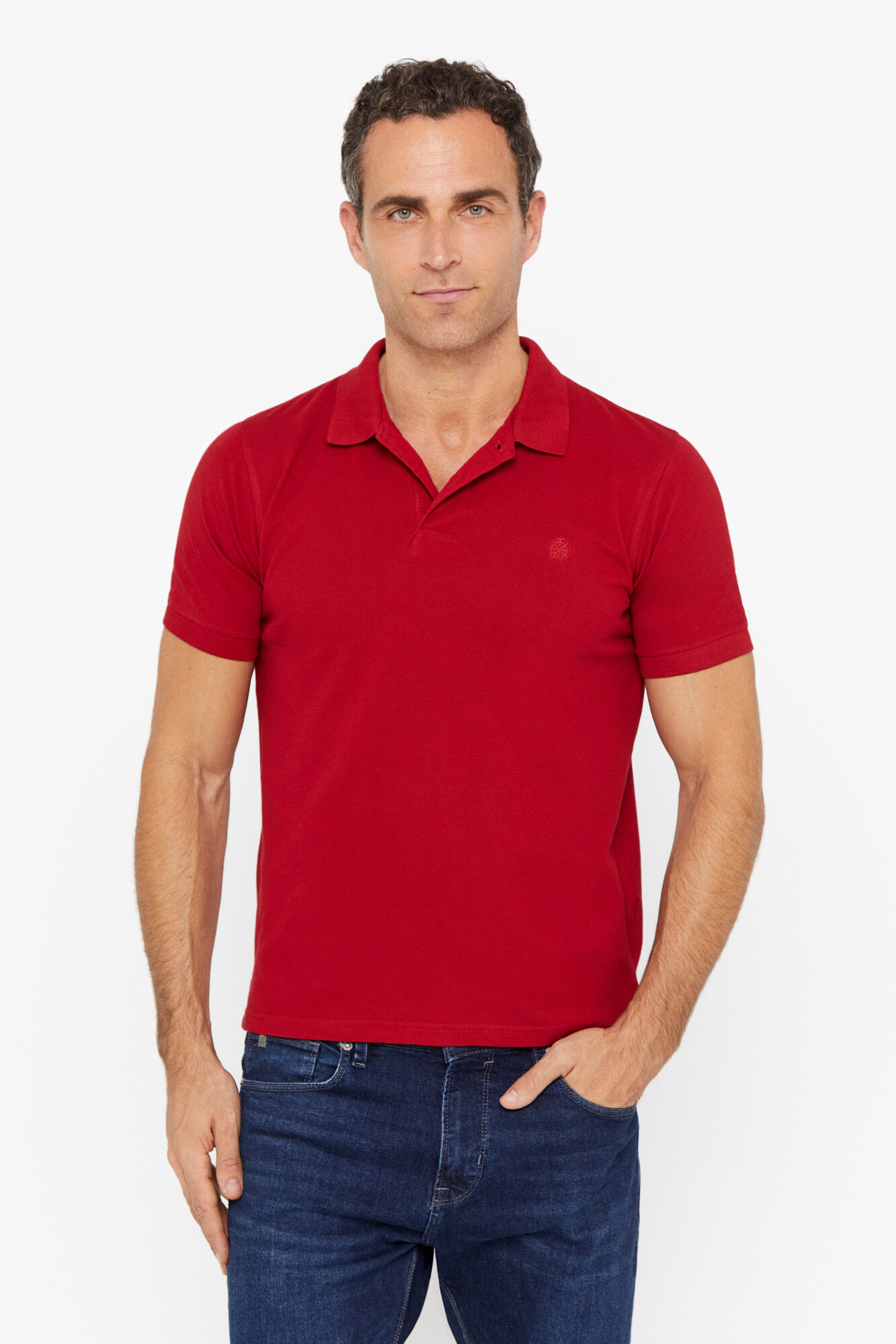 Camisa polo com logotipo - Vermelha