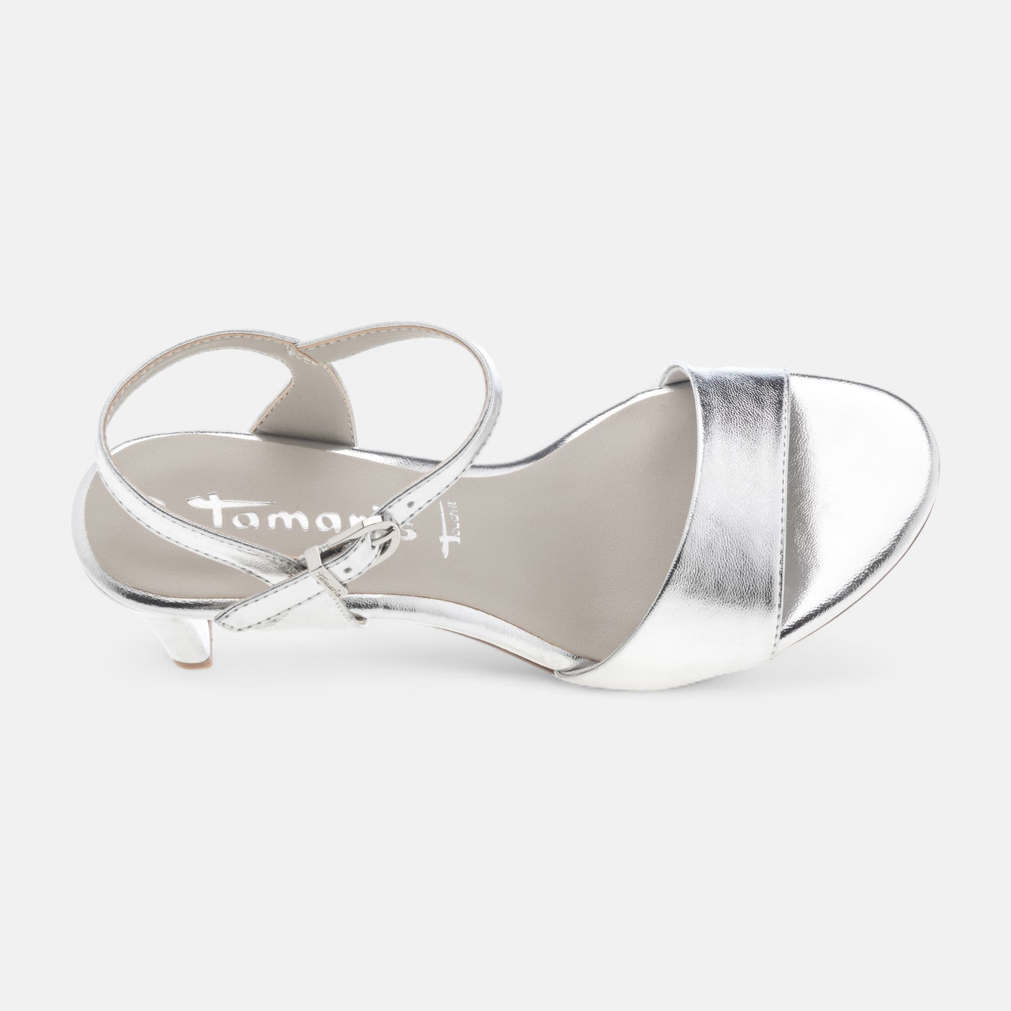 Nu-pieds à talon Femme argent