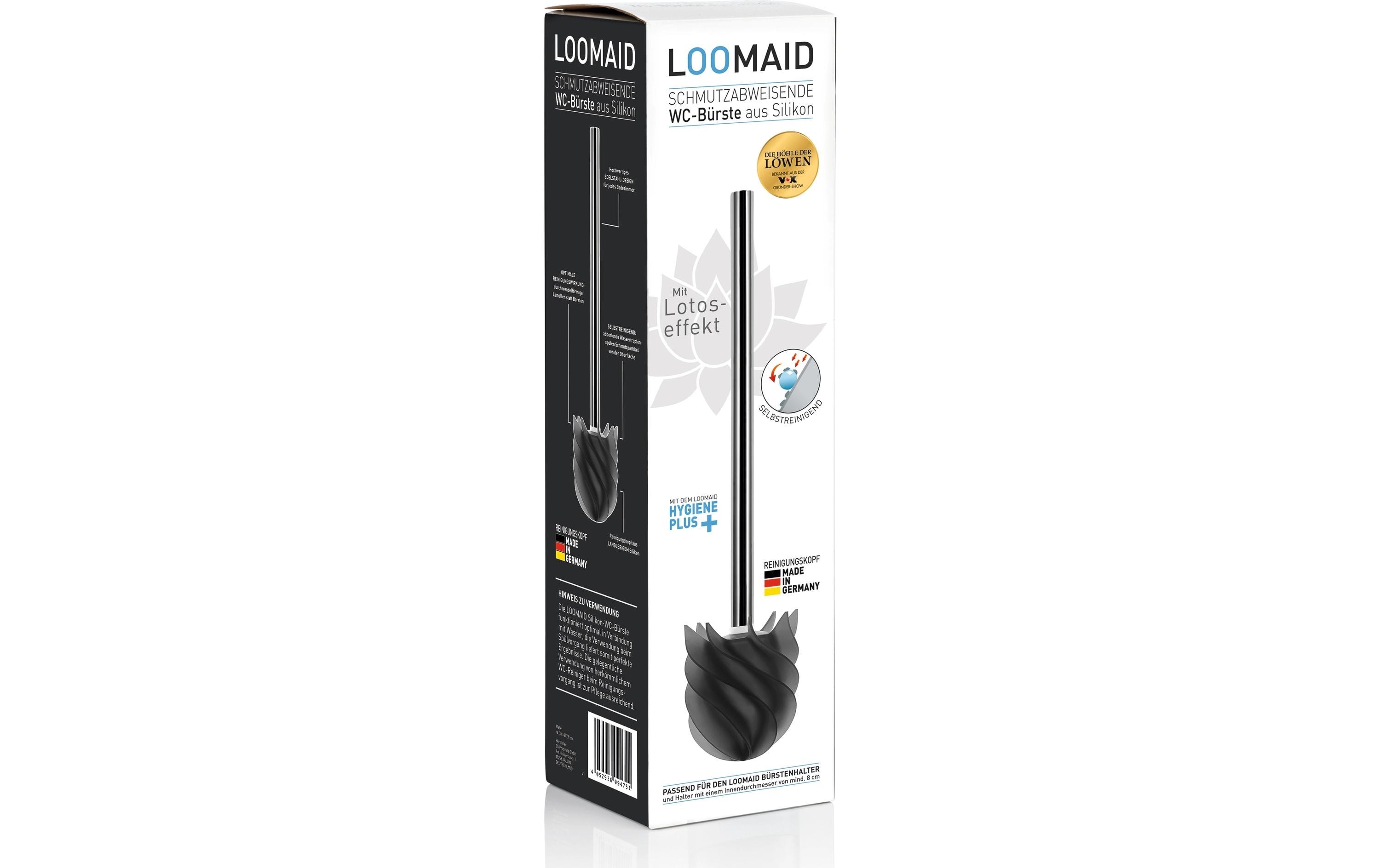 Toilettenbürste LOOMAID aus Silikon, Grau, schmutzabweisendSilikon WC-Bürste