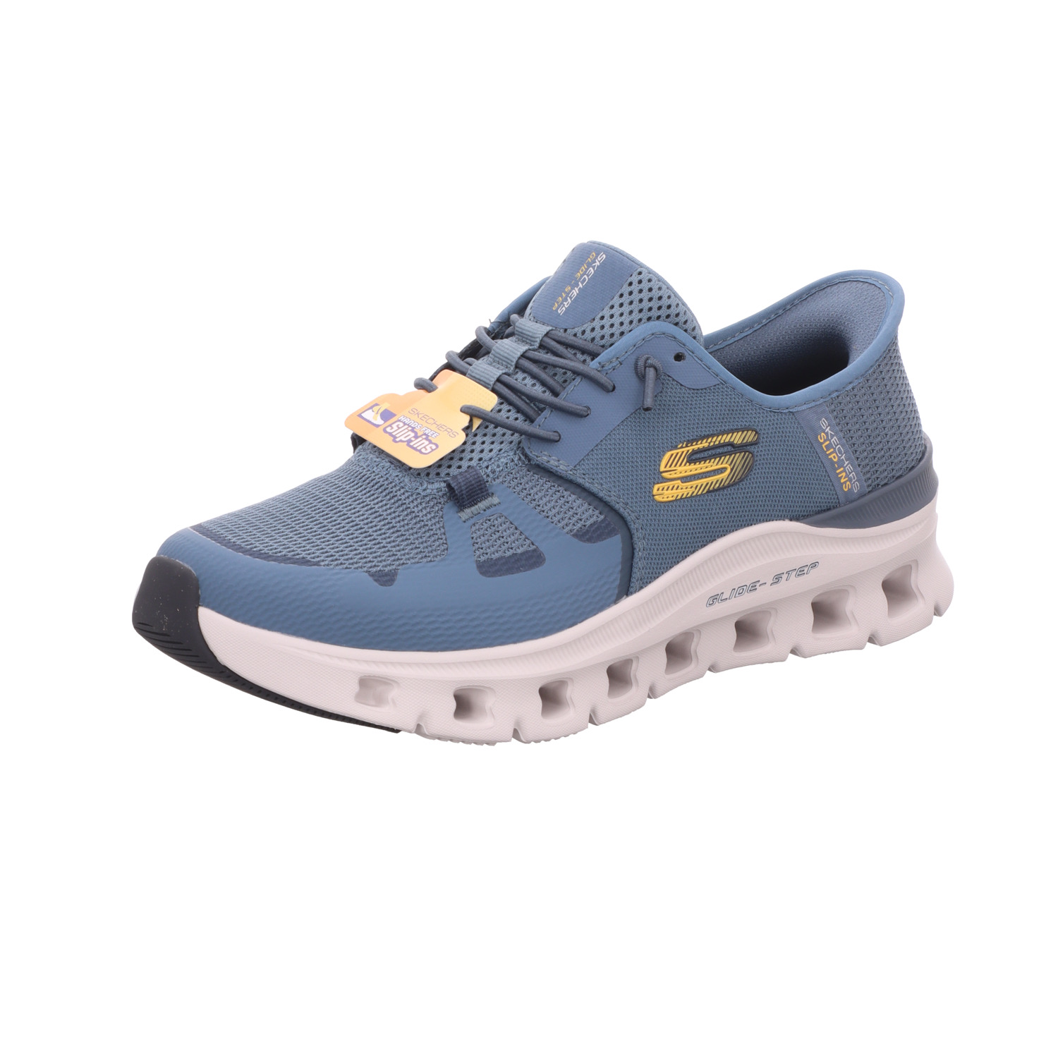 Skechers Herren-Sneaker SLIP-INS GLIDE-STEP PRO Blau-Gelb-Weiß