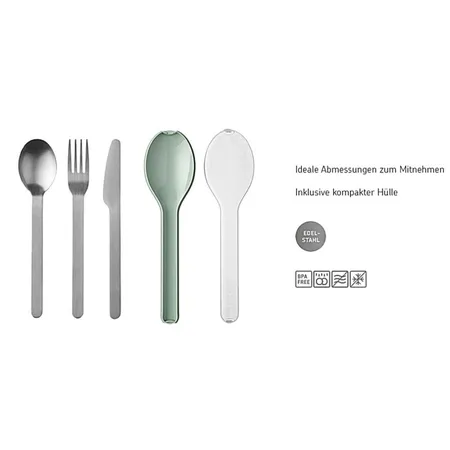 Mepal Besteck-Set Ellipse 3-teilig - Nordic sage