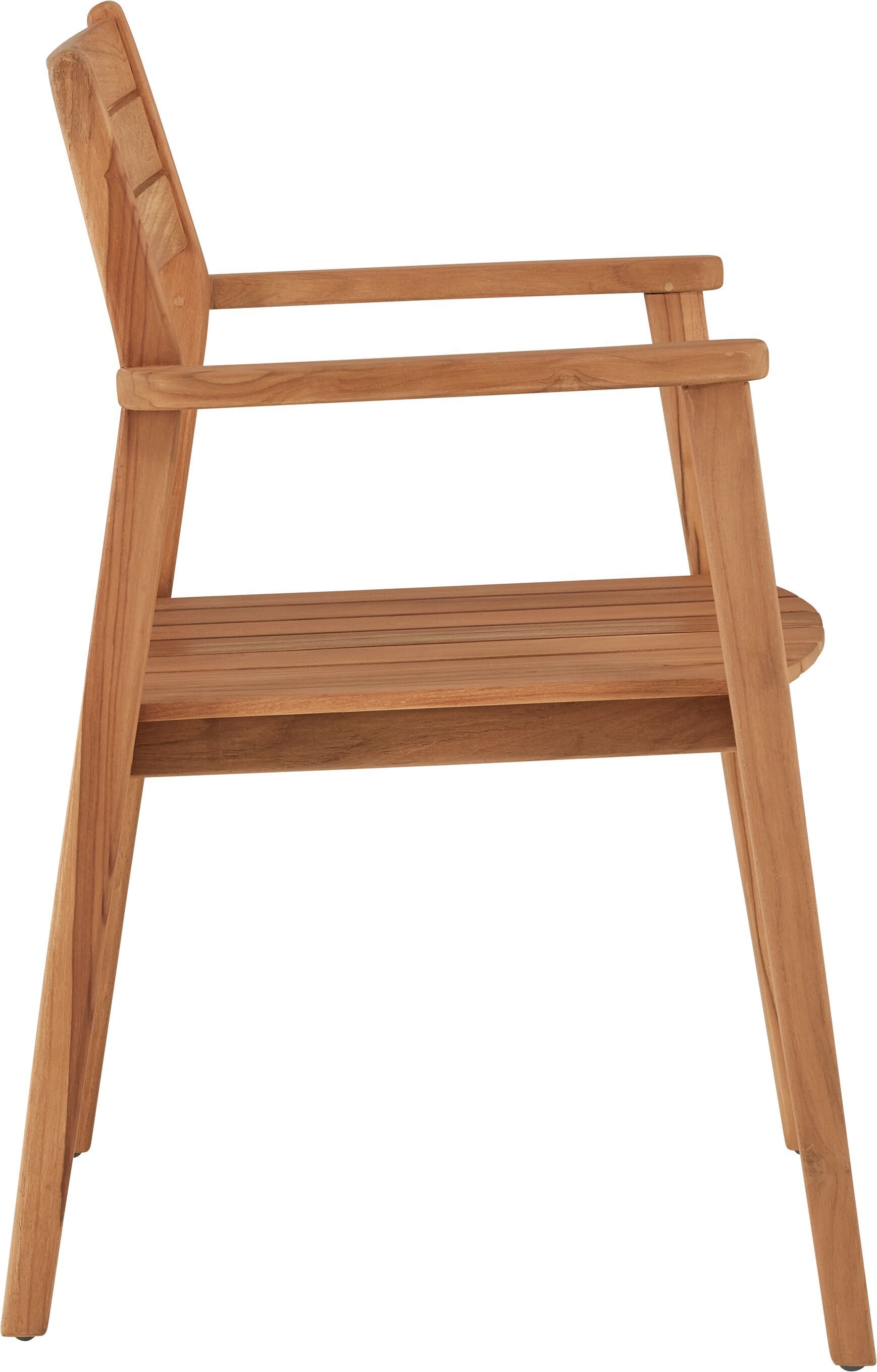 MALÉ Gartenstuhl - Holz / B: 57.5 cm x T: 56.5 cm x H: 84.5 cm