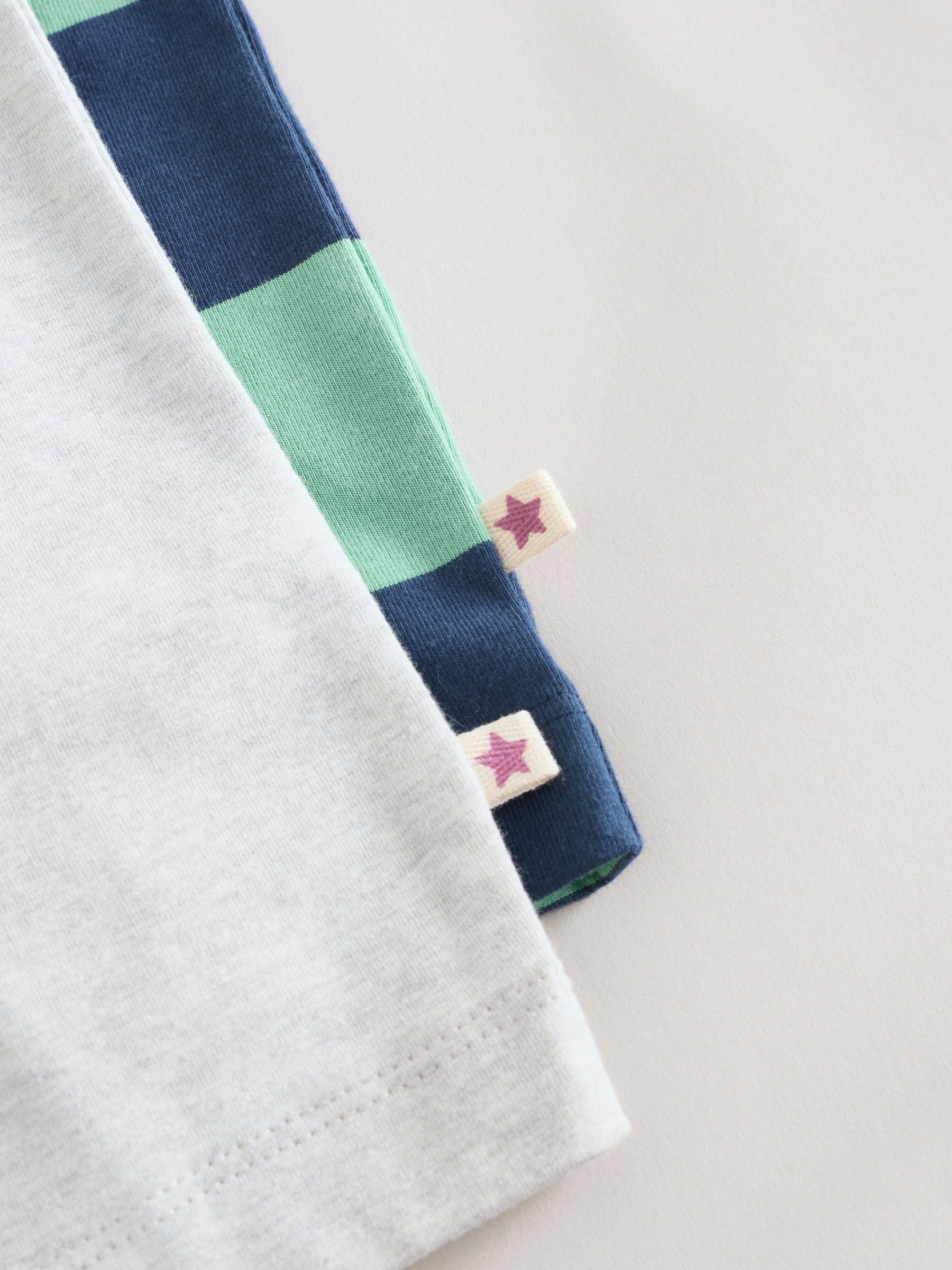 Blauw/groen gestreept - Set van 2 jersey babyrompers met kraag