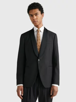 Blazer de gabardine com abotoamento simples