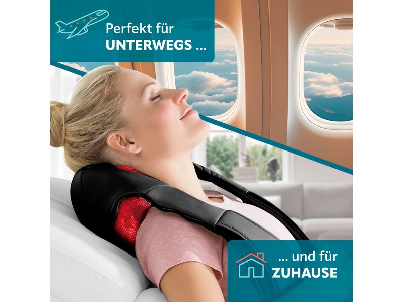 VITALmaxx Nacken-Massagekissen 12 V, Schwarz Shiatsu-Massagegerät