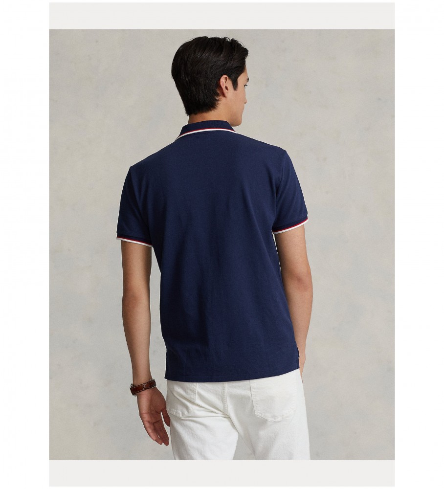 Polo Ralph Lauren Piqu Custom Slim azul marinho