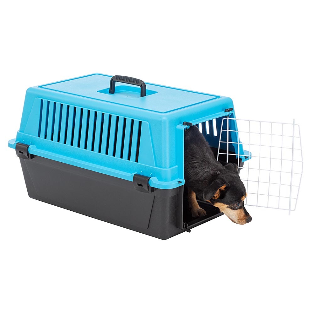 Transport rigide pour chiens de petite taille et chats atlas 20 el, porte an acier plastifié, grilles pour l'aération