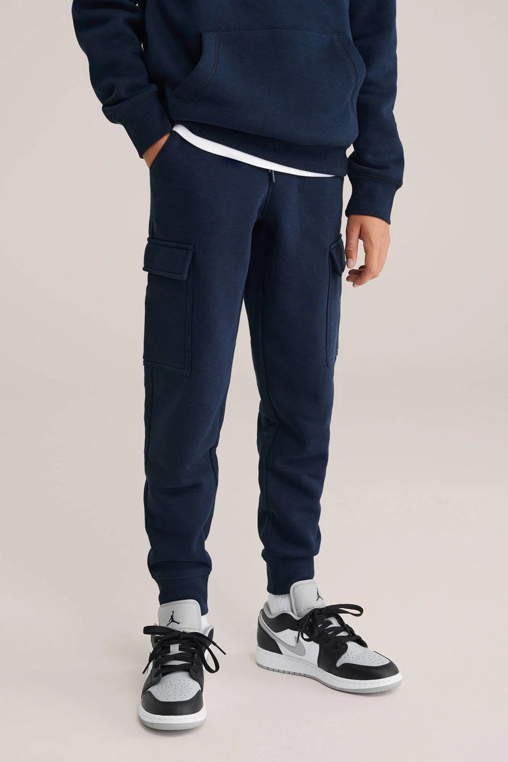 WE Fashion Blue Ridge slim sweatpant donkerblauw