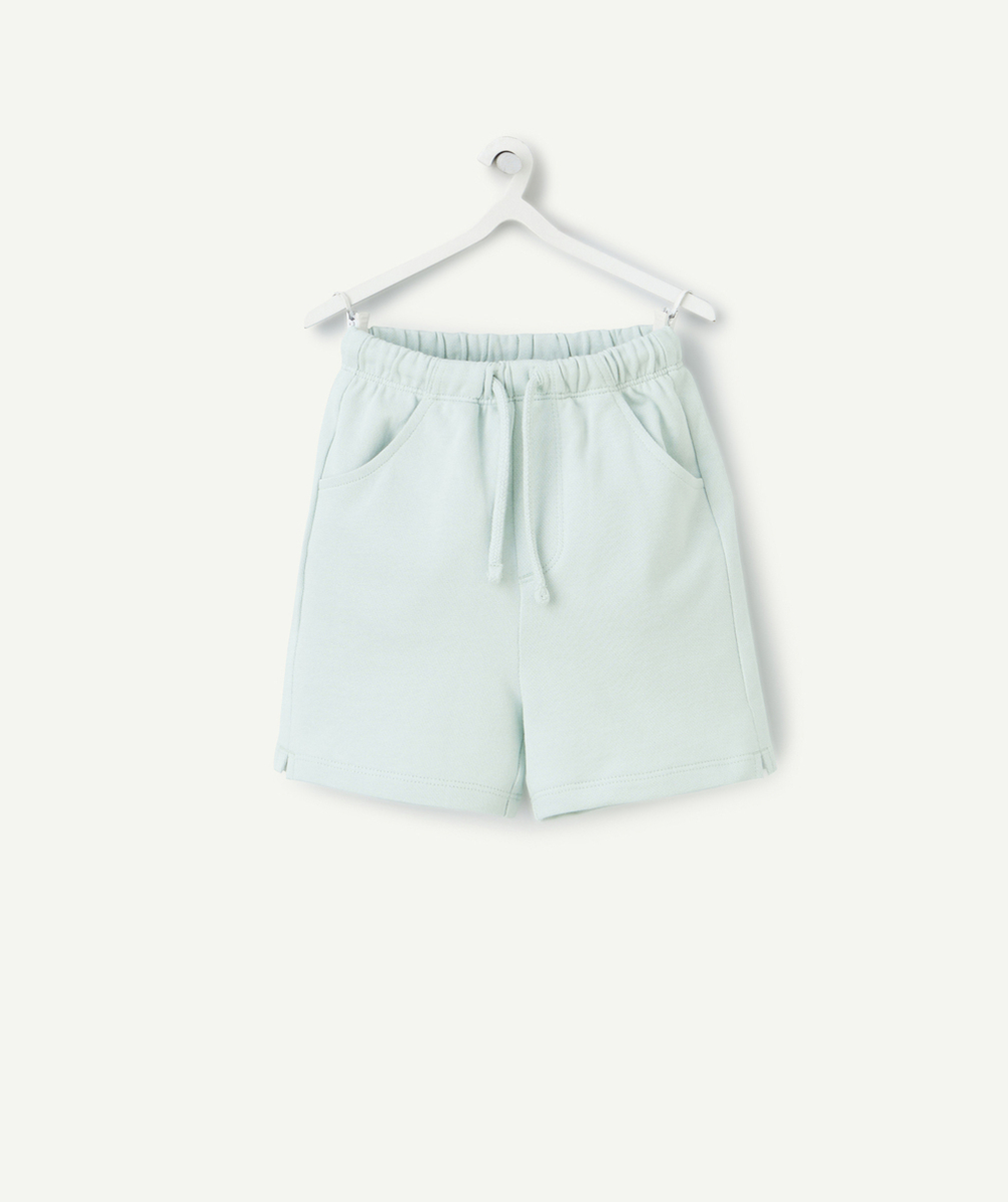 bermuda bébé garçon en coton biologique vert d'eau