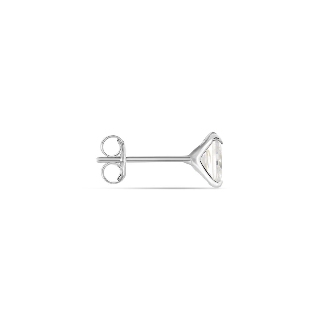 Boucle D'oreille Puce Unitaire Paco Argent Blanc Oxyde De Zirconium