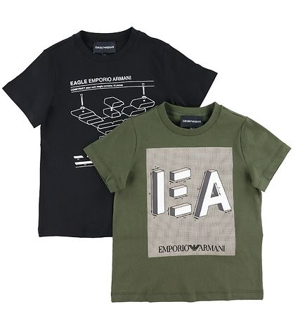 Emporio Armani T-shirts - 2-pak - Sort/Army Grøn